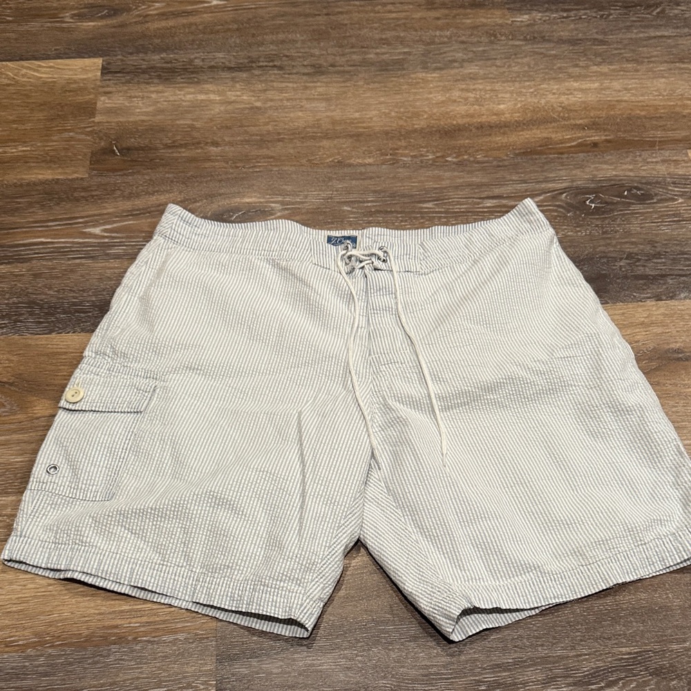 J. Crew Men's Gray Striped Cargo Shorts